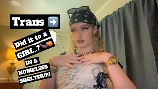 FIRST TIME F*CKING A FEMALE AS A TRANS GIRL (in a homeless shelter)