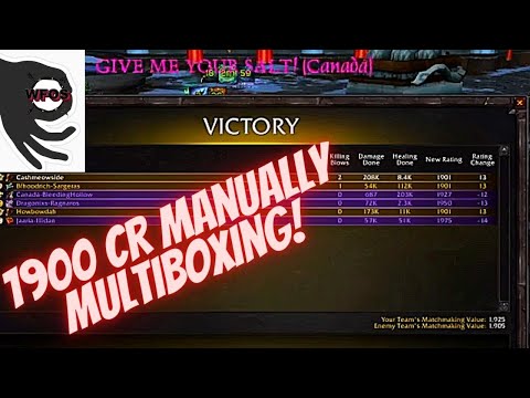 WFOS - Pushing 1900cr Manually Multiboxing Double MM 3v3 Arenas!