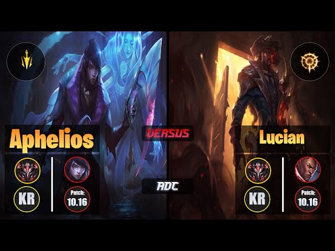 GrandMaster APHELIOS [Lethal Tempo] (ADC) VS  LUCIAN - Grandmaster KR Patch 10.16