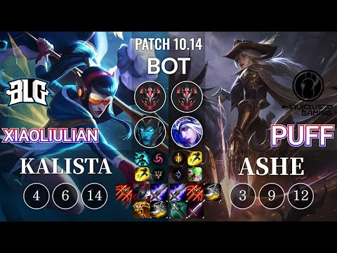 BLG xiaoliulian Kalista vs IG Puff Ashe Bot - KR Patch 10.14