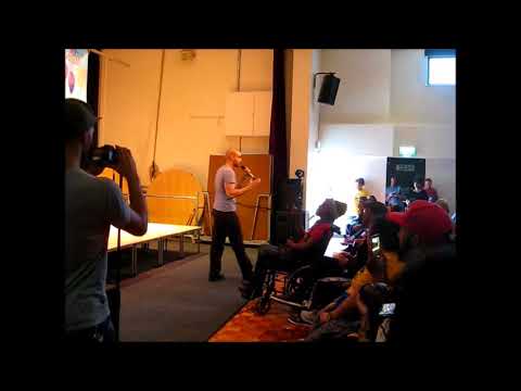 Lowkey speaking at the Highfields Summer Festival 2018