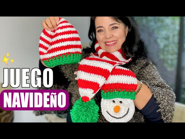 Vídeo relacionado con 2 en 1 Gorro y Bufanda Navideños con LED, Gorro de Punto y Bufanda con Luz, Regalos Unisex para Niños y Adultos