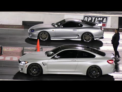 Toyota Supra vs BMW m4 - drag race