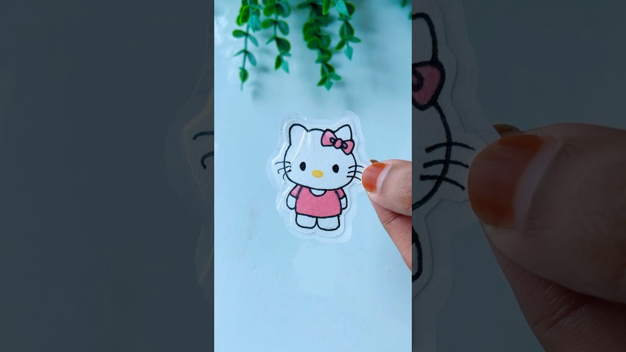Hello kitty|Sanrio stickers|sticker at home #art #shorts #shortvideo #trending #drawing #kawaii #diy
