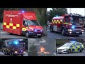 Fire Trucks Responding To A Major Factory Fire In Kidderminster