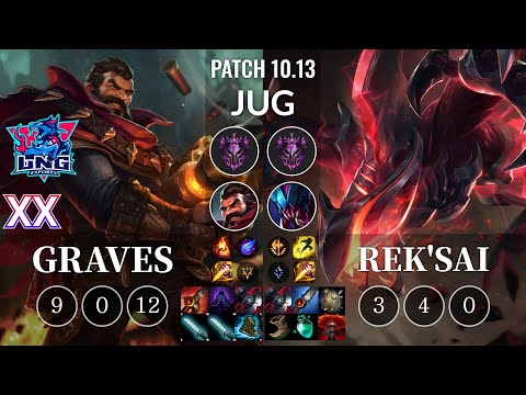 LNG Xx Graves vs Rek'Sai Jungle - KR Patch 10.13