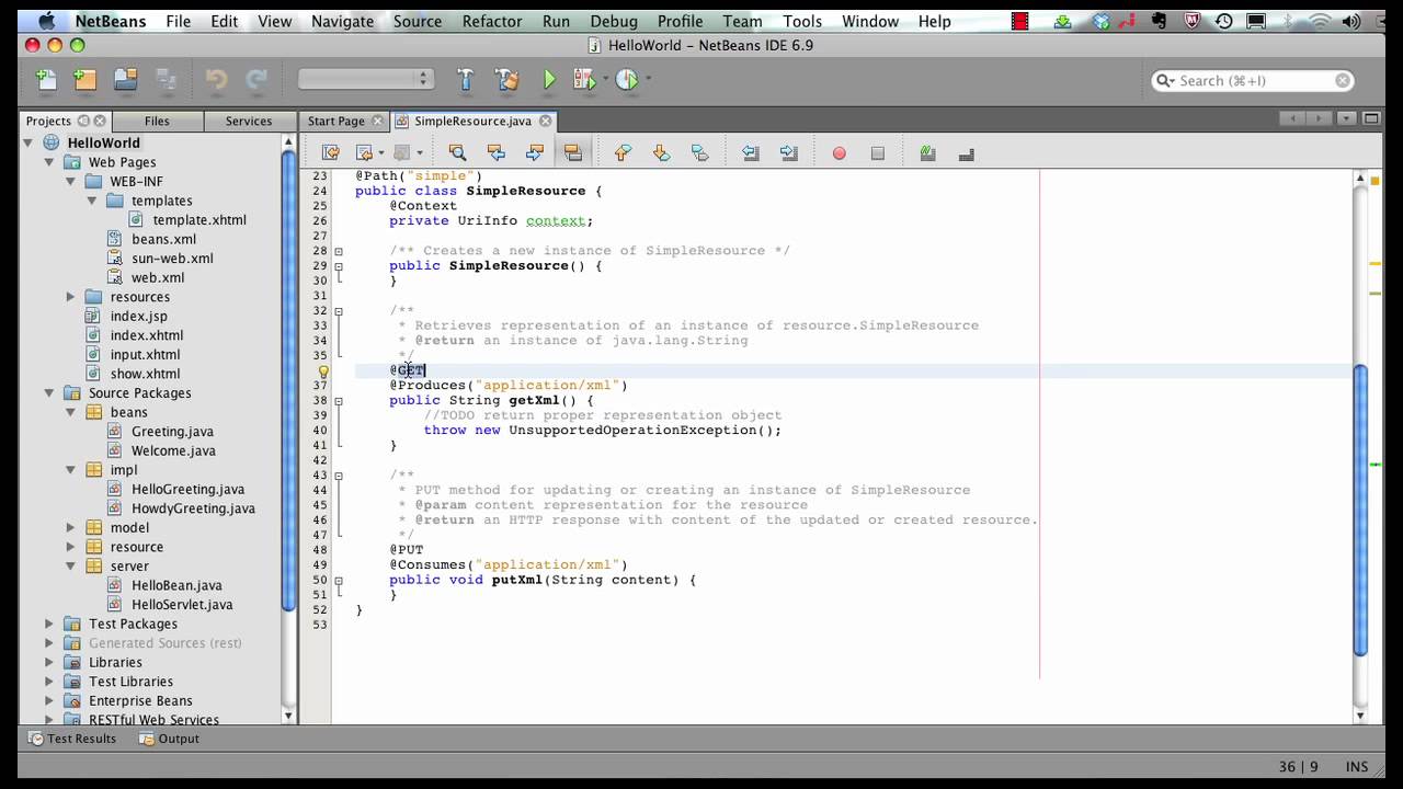 Java EE 6 and GlassFish 3 with NetBeans 6.9 (5 of 5) - RESTful Web services using JAX-RS