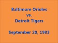 WJR-AM Detroit: September 20, 1983 Orioles vs. Tigers