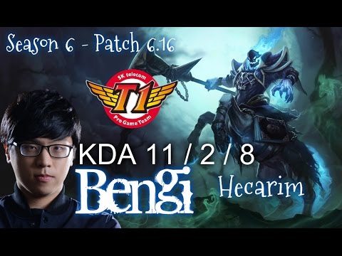 SKT T1 Bengi HECARIM vs NIDALEE JUNGLE - Patch 6.16 KR Ranked | League of Legends