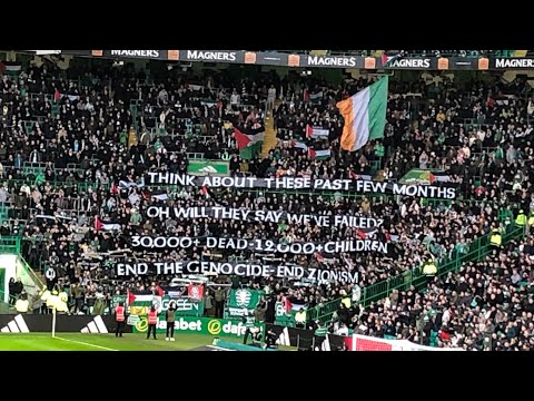 CELTIC FANS SING GRACE IN SUPPORT FOR PALESTINE / STUNNING