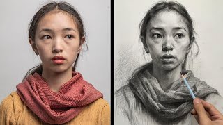 How to Draw a Girl Wearing Scarf Step by Step | Portrait Drawing Tutorials