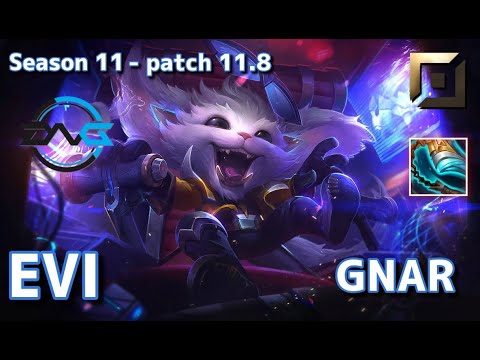 【韓国サーバー/C1】DFM Evi ナー(Gnar) VS レネクトン(Renekton) TOP - Patch11.8 KR Ranked【LoL】