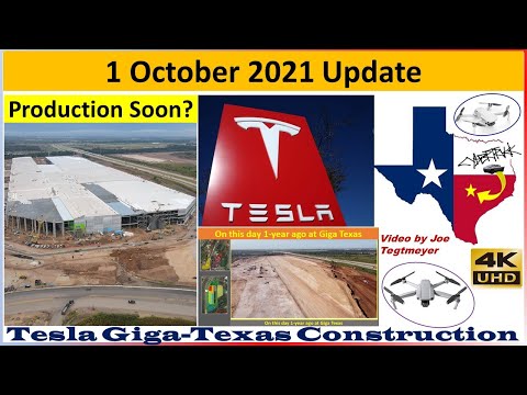 Tesla Gigafactory Texas 1 October 2021 Cyber Truck & Model Y Factory Construction Update (08:45AM)