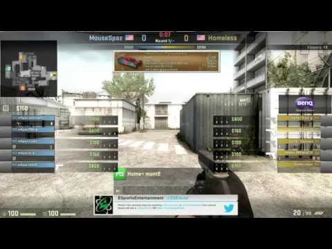 CS:GO Pro eSports Tournament: MouseSpaz vs Homeless at ESEA LAN (Map 3) Featuring Commentar Sunman