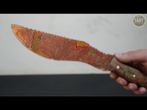 Restoration Very Rusty Abandoned Survival Kukri Knife