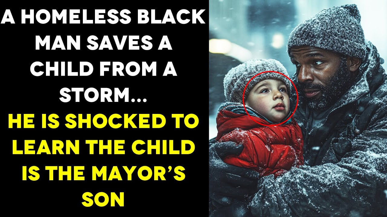 A Homeless Man Saves A Child From A Storm, He Is Shocked To Find Out The Child Is The Mayor's Son