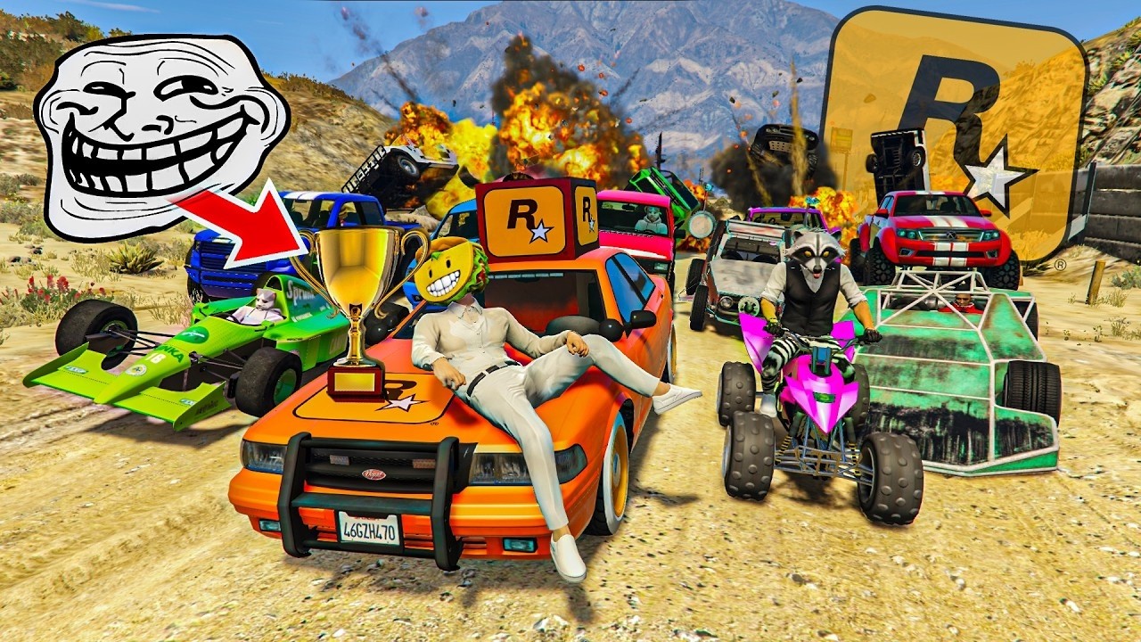 EL ÚLTIMO EXPLOTA CON COCHES ALEATORIOS! ROCKSTAR TROLL! - GTA 5 ONLINE