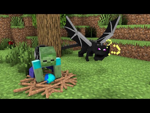 Zombie Boy Has Lost In The Land Of Dragons - Sad Story - Minecraft Animation