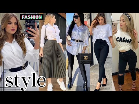 MODA 2022! OUTFITS FASHION 🖤 ASÍ SE COMBINA UNA BLUSA Y CAMISA BLANCA LOOKS EN TENDENCIA PARA MUJER