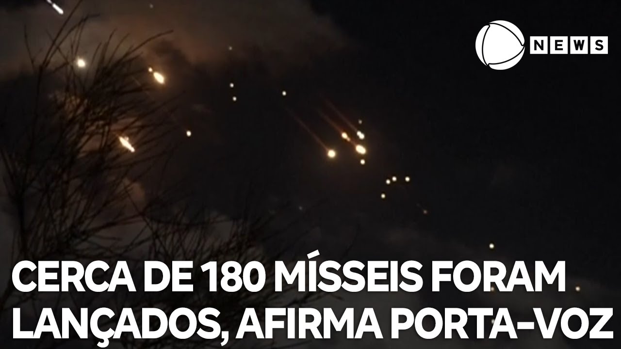 Porta-voz do Exército de Israel diz que cerca de 180 mísseis foram lançados pelo Irã