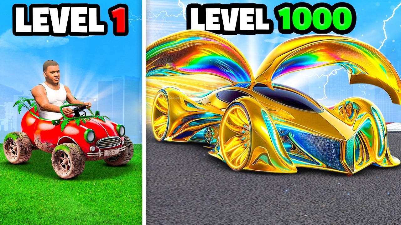 LEVEL 1 TO 1000 CAR In GTA 5!