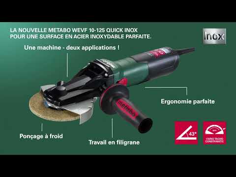 Pack meuleuse d'angle WQ 1100W-Diamètre 125mm + 2 disques + coffret -610035510 METABO