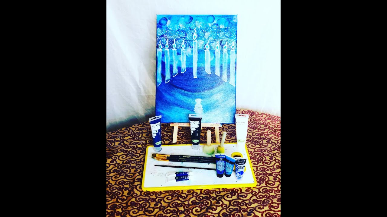 DIY HANUKKAH MENORAH CANVAS ART