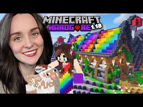 Rainbow Wool Farm & Lush Caves! 🌈 1.18 Hardcore Minecraft Lets Play #16