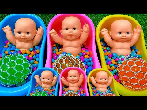3 Super Sweet Candy Bath Dolls | ASMR Toy & Candy Surprise With M&M #217