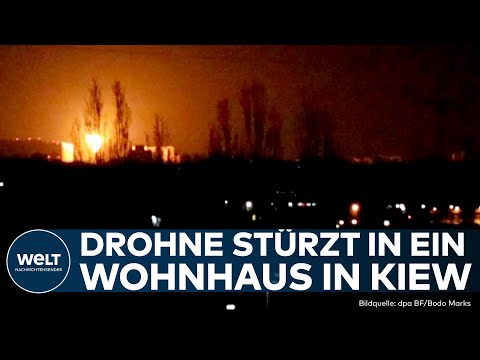 UKRAINE-KRIEG: Russischer Raketenangriff auf Kiew! Schahed-Drohne stürzt in Wohnhaus