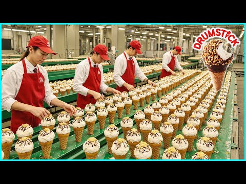 How Drumstick Ice Cream Cones Are Made in the Factory | Millions Produced Every Day