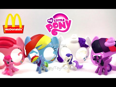 2016 MY LITTLE PONY MASKS McDONALD'S MLP SET OF 4 HAPPY MEAL KIDS TOYS COLLECTION VIDEO REVIEW Video