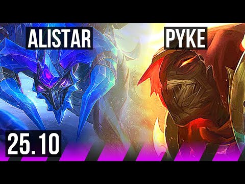 ALISTAR & Senna vs PYKE & Lucian (SUP) | 1000+ games | KR Master | 25.10