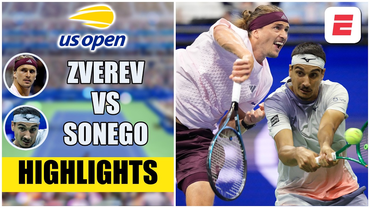 Alexander Zverev vs Lorenzo Sonego | HIGHLIGHTS US OPEN 2026 | Primera Ronda | Resumen