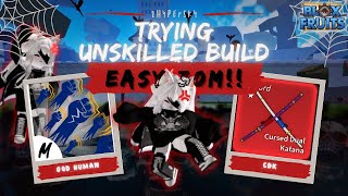 Using Unskilled Build CDK Combo + God Human + Portal  Blox Fruits Bounty Hunting Easy 30M
