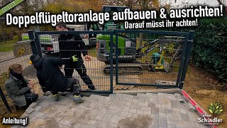 Doppelflügeltor aufbauen & ausrichten inkl. Fundamente herstellen! [Anleitung]