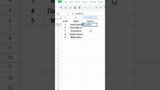 How to Use Search function in google sheet .
