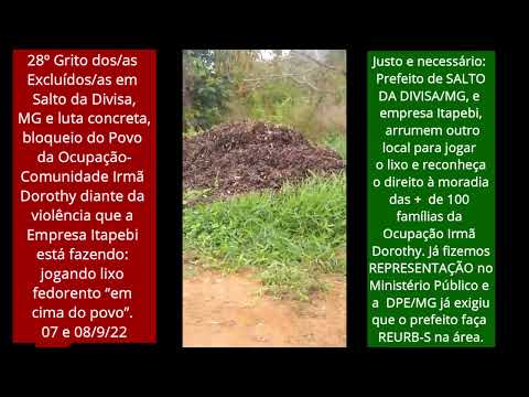 Povo bloqueia empresa Itapebi em Salto da Divisa/MG na Luta por Moradia e 28º Grito dos Excluídos/as