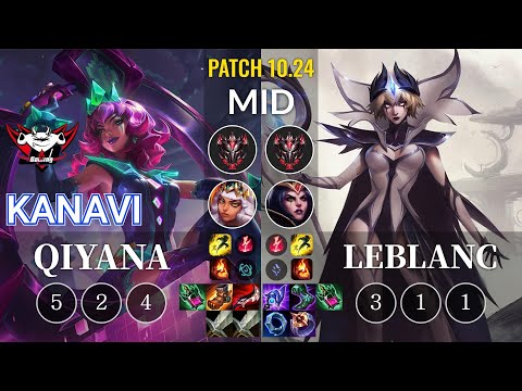 JDG Kanavi Qiyana vs LeBlanc Mid - KR Patch 10.24