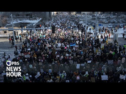 數千人冒著嚴寒在雙子城發起「冰封」抗議！ (Thousands brave frigid cold in Twin Cities 'ICE Out' protest)