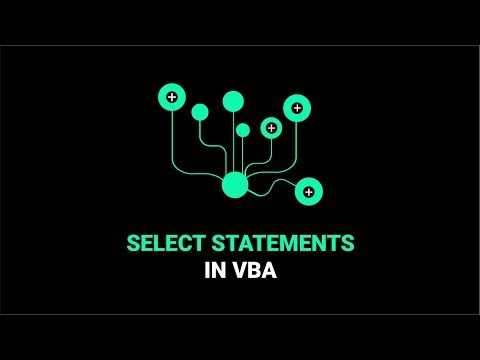 How To Use Select Statements In VBA