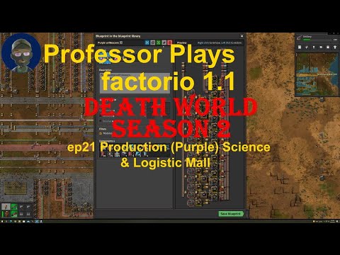 factorio Death World Season 2 ep21 Production Purple Science & Logistic Mall