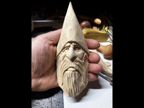 Carving A Wizard Face With Hand Tools Part 2