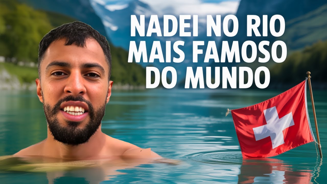 Nadando no famoso rio suíço 🇨🇭 #suica