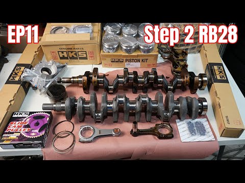 Unboxing HKS 2.8 Step 2 stroker kit, oil pump, connecting rods full engine internals unboxing review