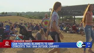 Can you bring blankets to shows at the St. Joseph's Health Amphitheater at Lakeview