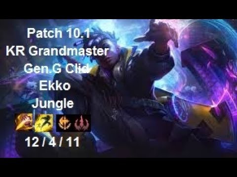 Gen.G Clid - Ekko Jungle vs Elise - KR Grandmaster 423 LP - Patch 10.1
