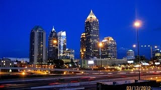 preview picture of video 'Atlanta skyline at night downtown tour and marta subway system 1 am  .'