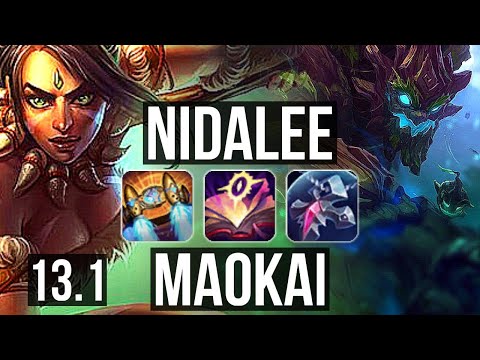 NIDALEE vs MAOKAI (JNG) | 82% winrate, 14/1/17, Legendary | KR Master | 13.1