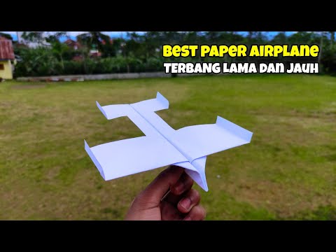 Cara membuat pesawat kertas terbang lama dan jauh | Easy paper airplane